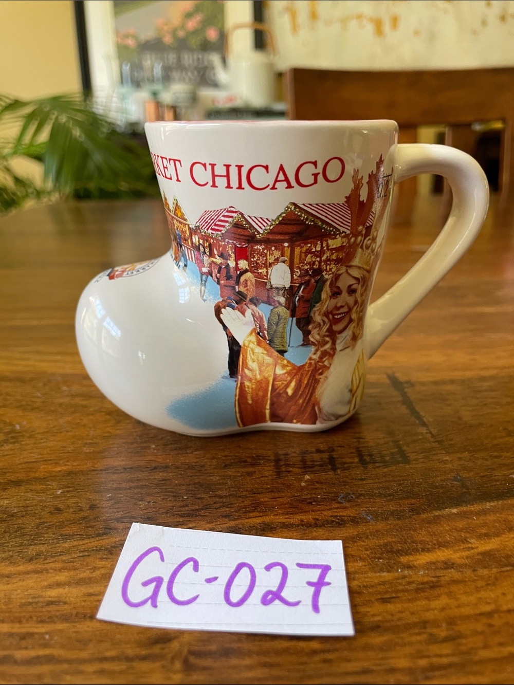 $14 or 2/$20! White Boot Christmas Village Market In Chicago German Mug Cup 2015